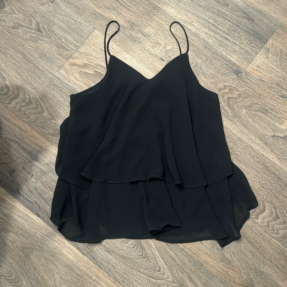 Black chiffon tank